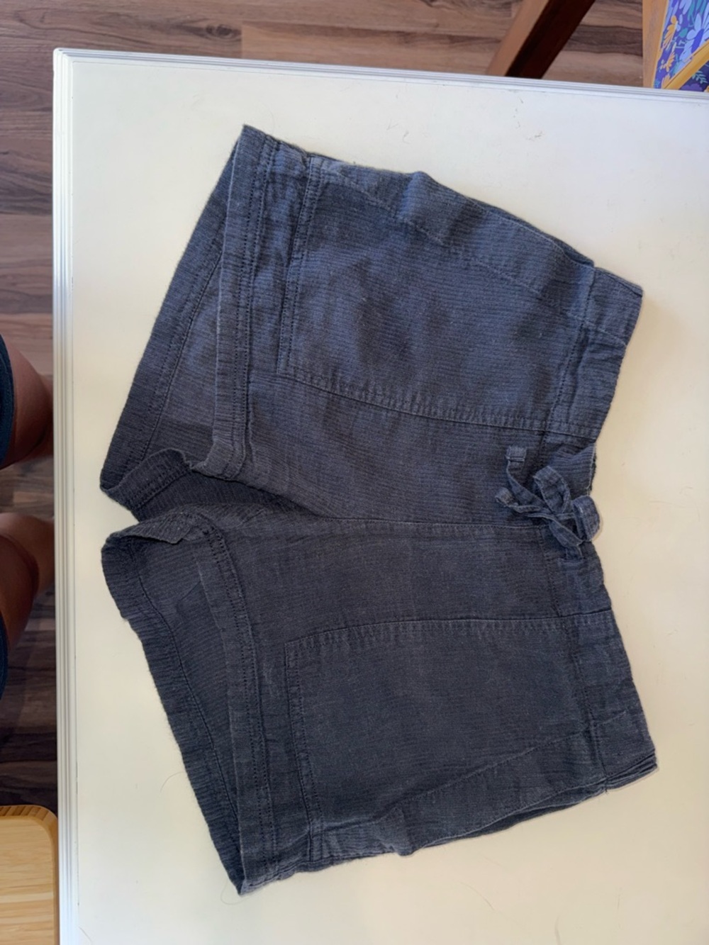 Prana Dark Gray Linen-Blend Shorts with Drawstring